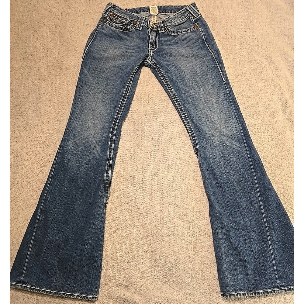 True Religion Big Joey T Size 29 Flared Y2K Women's 90's Jeans RN#112790 - Picture 3 of 14